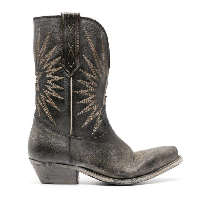 Golden Goose Wishstar Leather Western Boots