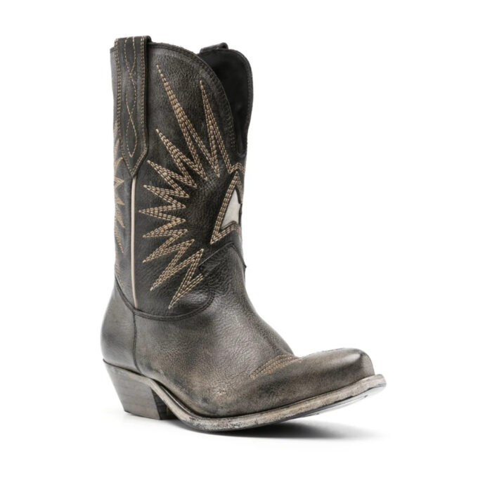 Golden Goose Wishstar Leather Western Boots