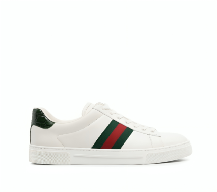 Gucci Ace Web-stripe leather sneakers