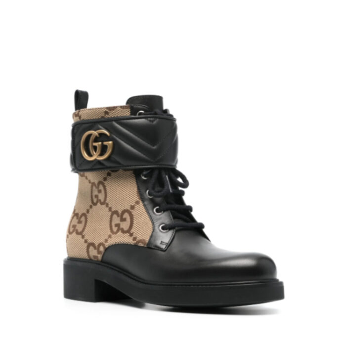 Gucci GG-canvas logo-plaque ankle boots